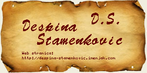 Despina Stamenković vizit kartica